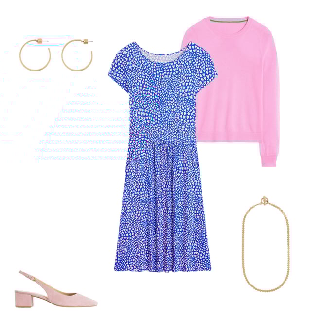 1st bundle featuring 4 items which compliment Amelie Jersey Dress, Gallery Blue, Heart Cluster