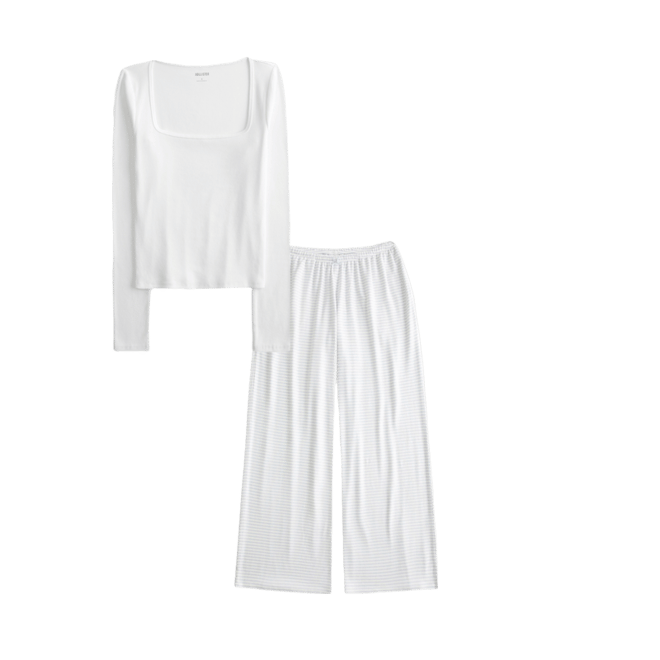 Long-Sleeve Square-Neck Top
