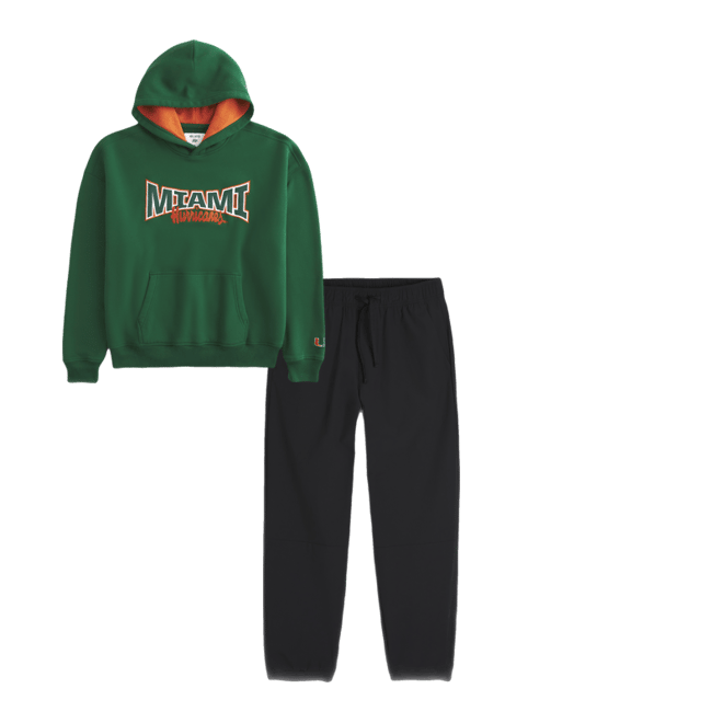 Boxy Miami Hurricanes Graphic Hoodie