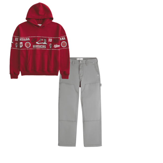 Boxy Indiana University Hoosiers Graphic Hoodie