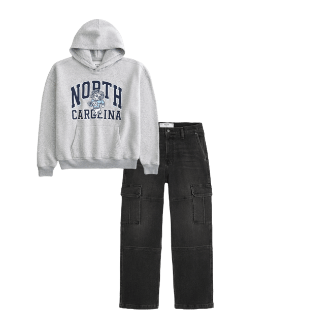 Boxy University of North Carolina Graphic Hoodie