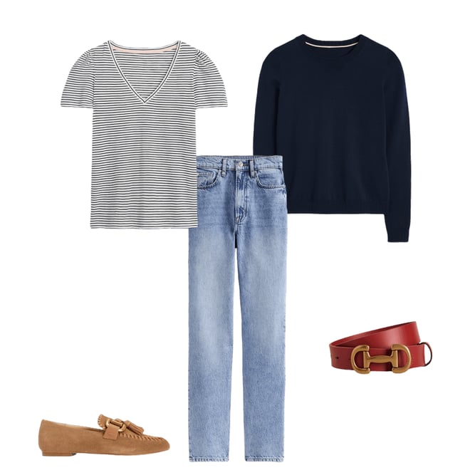 3rd bundle featuring 4 items which compliment Emilia Cotton Crew Jumper-Navy