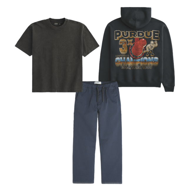 Boxy Purdue University Graphic Hoodie