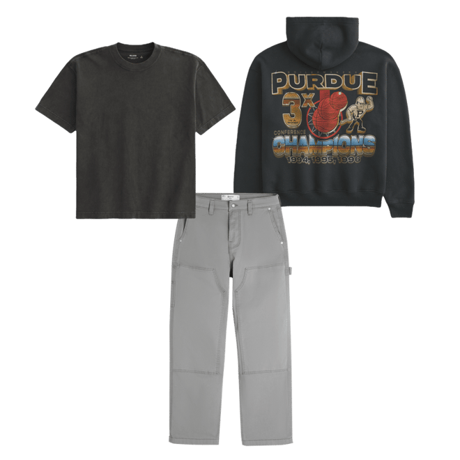 Boxy Purdue University Graphic Hoodie