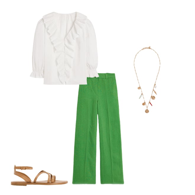 3rd bundle featuring 3 items which compliment Westbourne Linen Trousers-Paradise Green