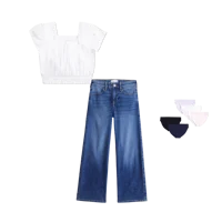 lace-trim smocked waist top