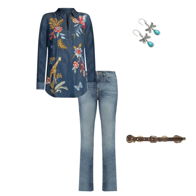 Buy JANE ZIPUP SHIRT TUNIC | Johnny Was Buy JANE ZIPUP SHIRT TUNIC | Johnny Was