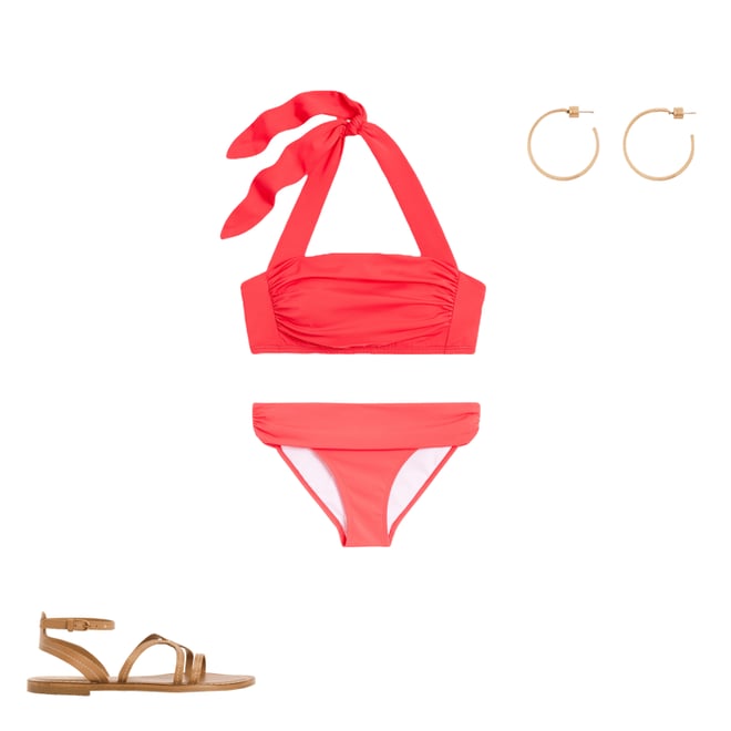 1st bundle featuring 3 items which compliment Classic Fold Bikini Bottoms-Coral Punch