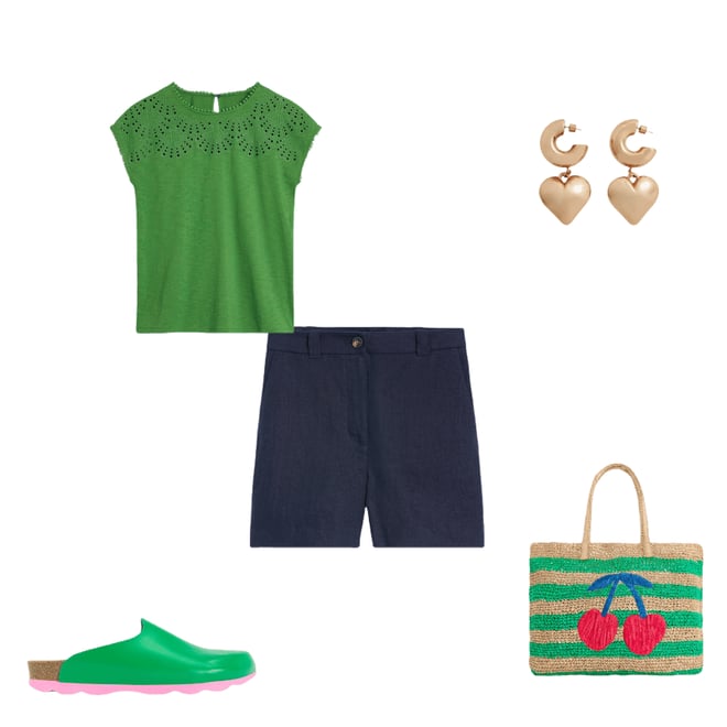 2nd bundle featuring 4 items which compliment Anya Broderie T-shirt, Paradise Green