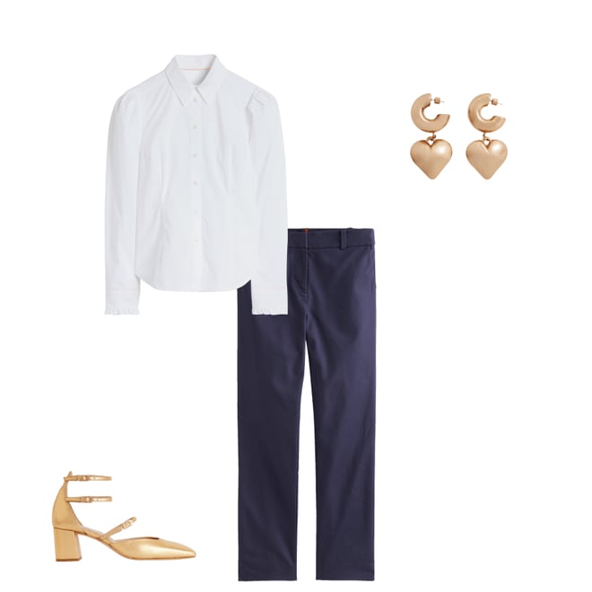 3rd bundle featuring 3 items which compliment Cara Stretch Cotton Shirt-White