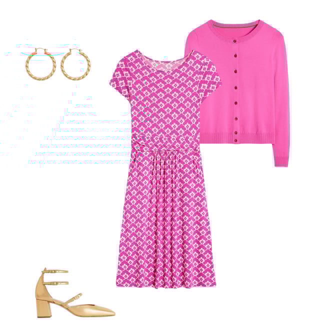 4th bundle featuring 3 items which compliment Emilia Cotton Crew Cardigan-Tickled Pink