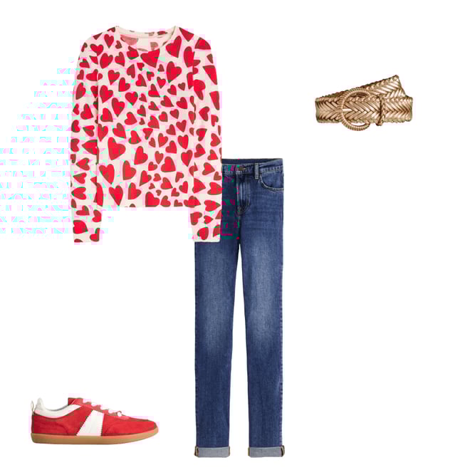 2nd bundle featuring 3 items which compliment Eva Cashmere V-Neck Sweater-Ivory, Heart Cluster
