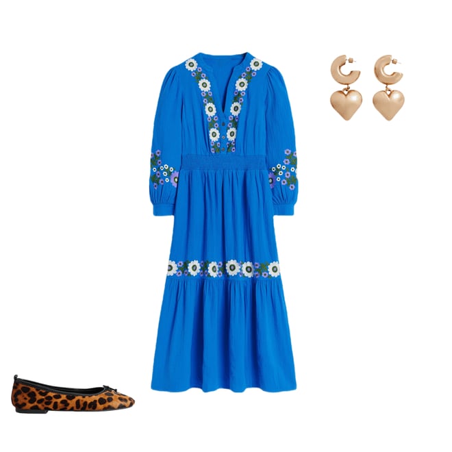 4th bundle featuring 2 items which compliment Elena Double Cloth Midi Dress-Blue Embroidery