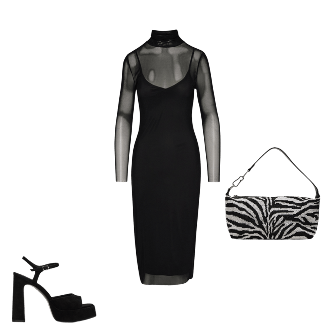 Steve maddenヴィヴィアン メッシュ ロングスリーブミディドレス Vivienne Mesh Bodycon Dress, Multi | Steve Madden – North