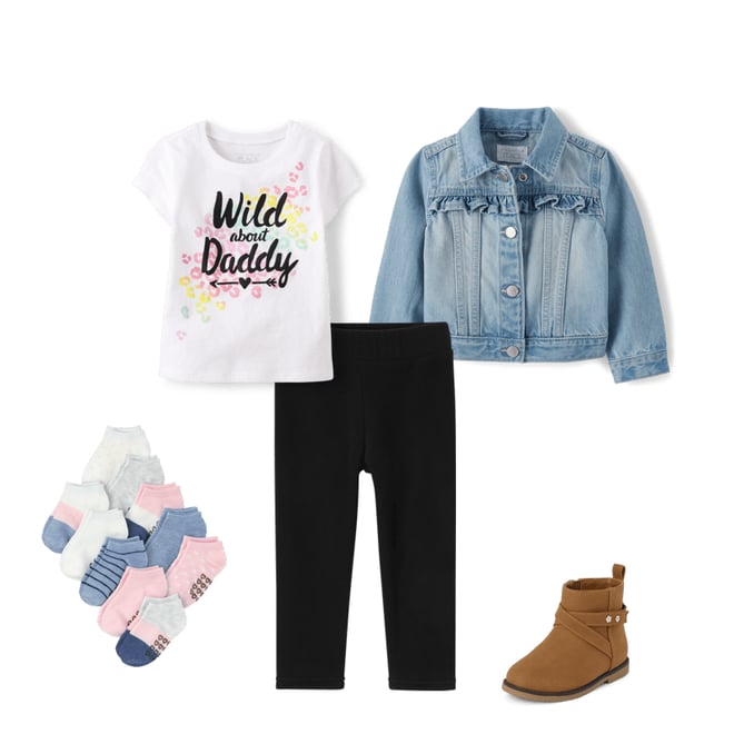 1st bundle featuring 4 items which compliment Baby And Toddler Girls Wild About Daddy Graphic Tee