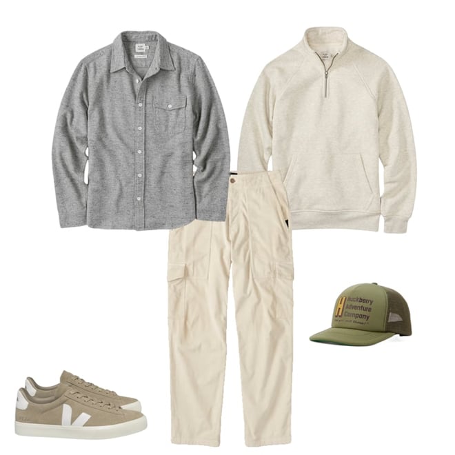 Flint and Tinder 10-Year Quarter Zip Sweatshirt - Oatmeal