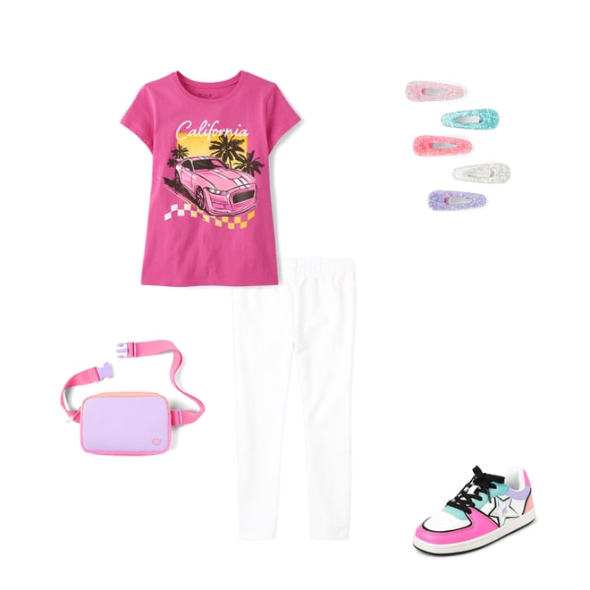 4th bundle featuring 4 items which compliment Girls Car Graphic Tee