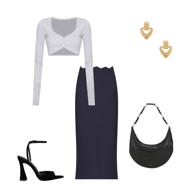 1st bundle featuring 4 items which compliment Rib Button Through Crop Top