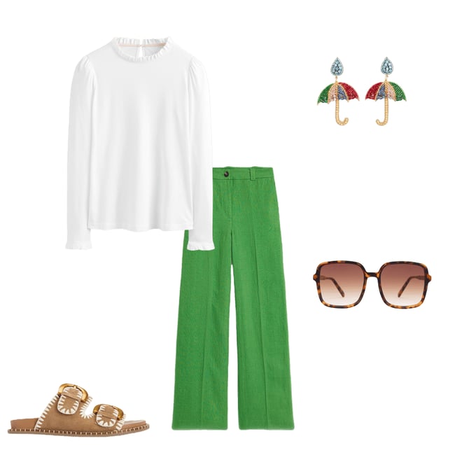 6th bundle featuring 4 items which compliment Westbourne Linen Trousers-Paradise Green