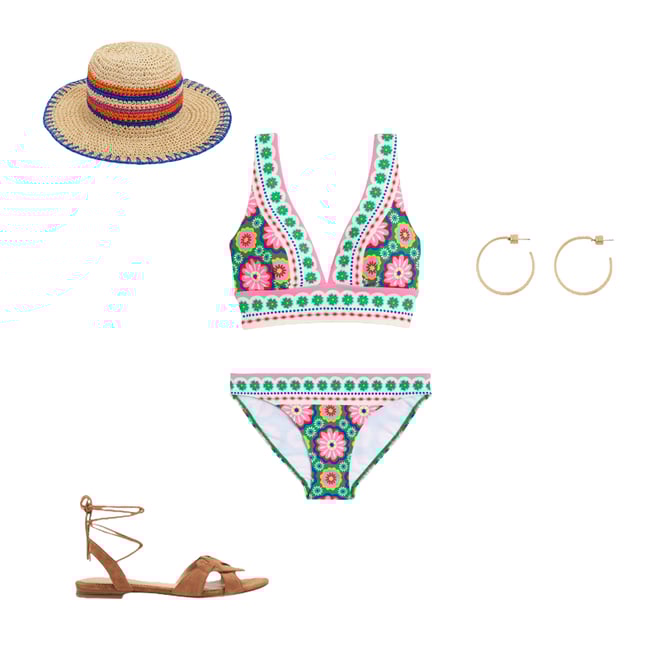 2nd bundle featuring 4 items which compliment Porto Bikini Top-Multi, Flower Tile