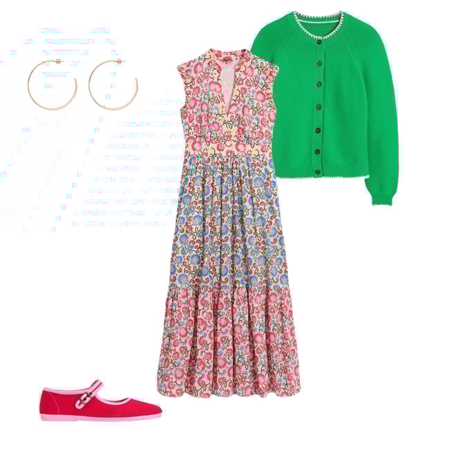 2nd bundle featuring 3 items which compliment Wren Tiered Midi Dress-Ivory, Garden Vine