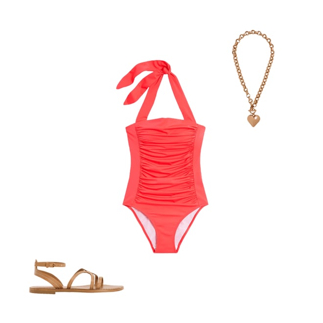 1st bundle featuring 2 items which compliment Kythira Ruched Swimsuit-Red