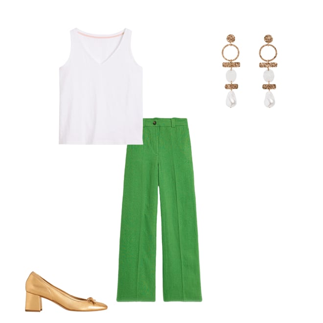 4th bundle featuring 3 items which compliment Westbourne Linen Trousers-Paradise Green