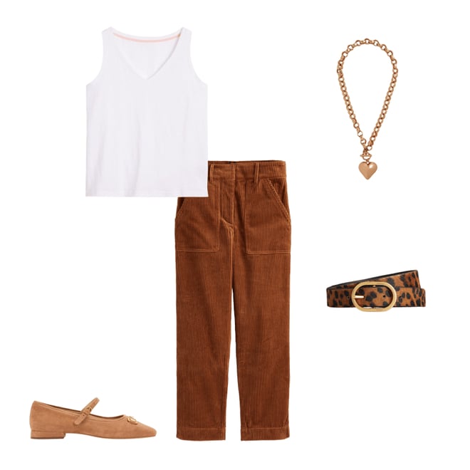 6th bundle featuring 4 items which compliment Tapered Cord Cargo Trousers-Gingerbread