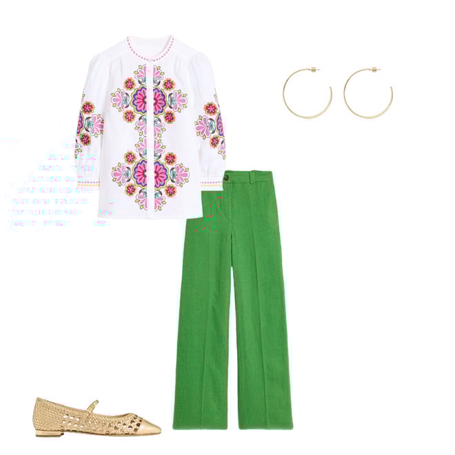 1st bundle featuring 3 items which compliment Westbourne Linen Trousers-Paradise Green