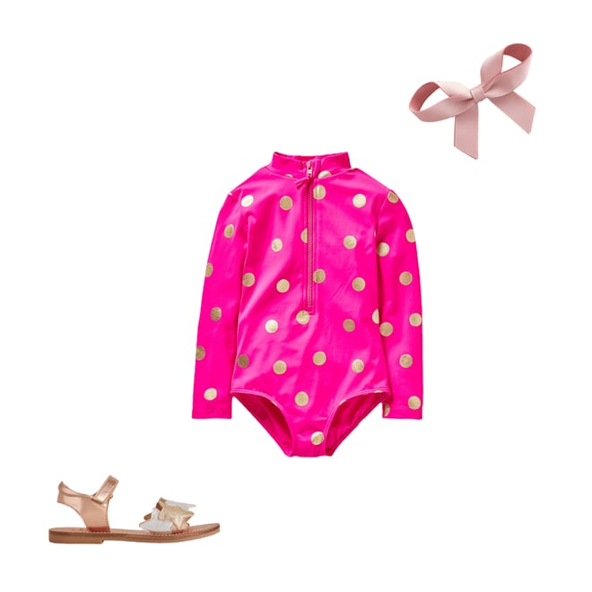 4th bundle featuring 2 items which compliment Long-Sleeved Swimsuit-Fuchsia Pink, Gold Foil Spot
