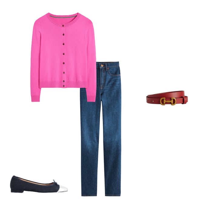 6th bundle featuring 3 items which compliment Emilia Cotton Crew Cardigan-Tickled Pink