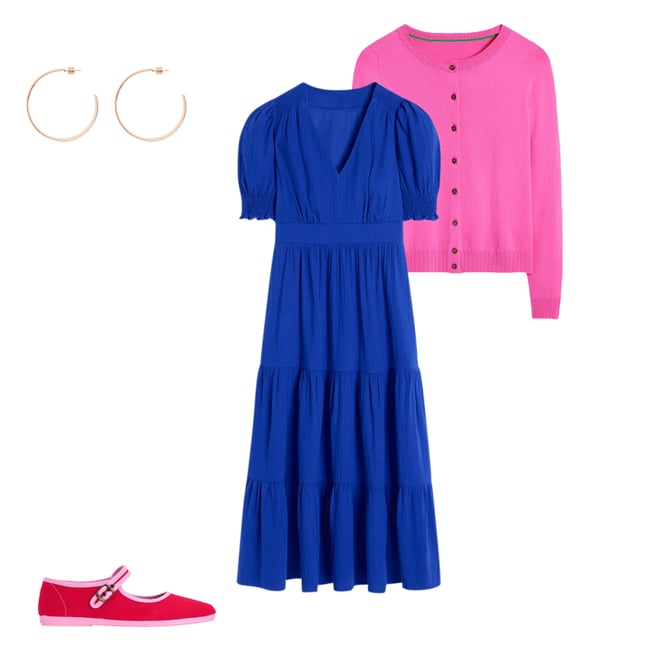 5th bundle featuring 3 items which compliment Anna Double Cloth Midi Dress-Bright Blue