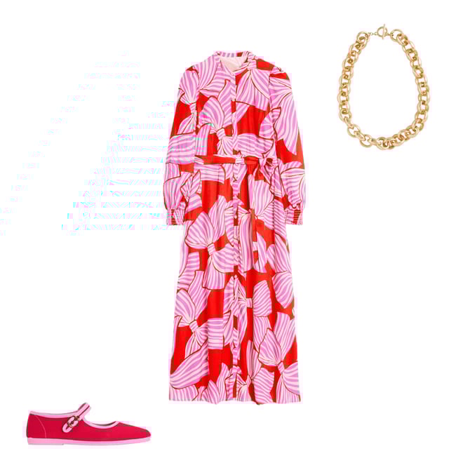 3rd bundle featuring 2 items which compliment Ruby Collarless Shirt Dress-Rouge, Bow Scatter