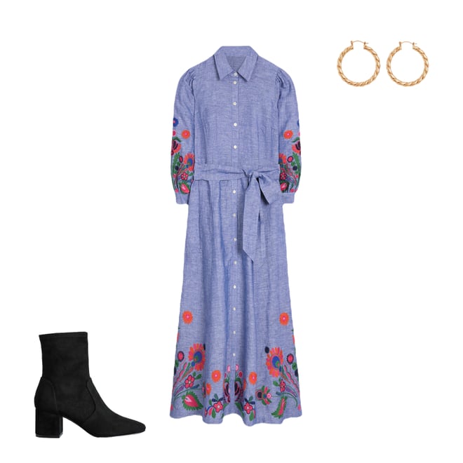 2nd bundle featuring 2 items which compliment Clara Linen Blend Shirt Dress-Blue Chambray, Embroidered