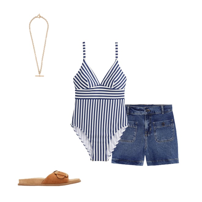 3rd bundle featuring 3 items which compliment Pocket Front Denim Shorts-Mid Vintage