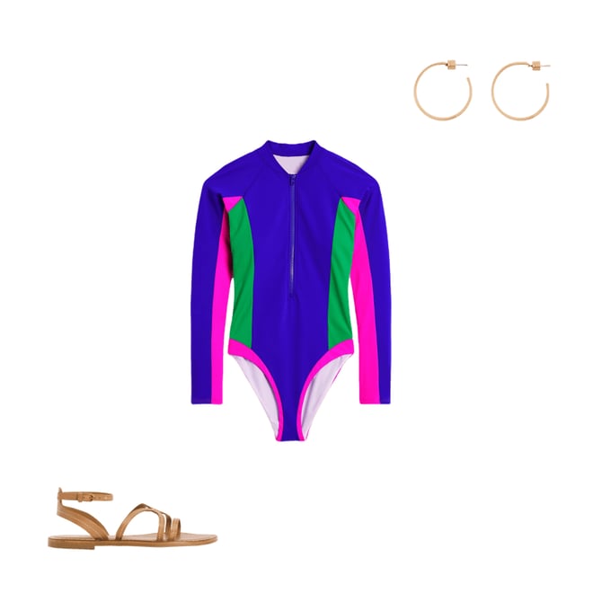 3rd bundle featuring 2 items which compliment Sporty Raglan Sleeve Swimsuit