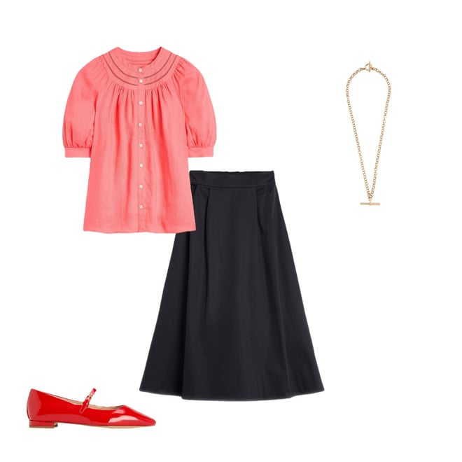 1st bundle featuring 3 items which compliment Isabella Cotton Sateen Skirt-Black