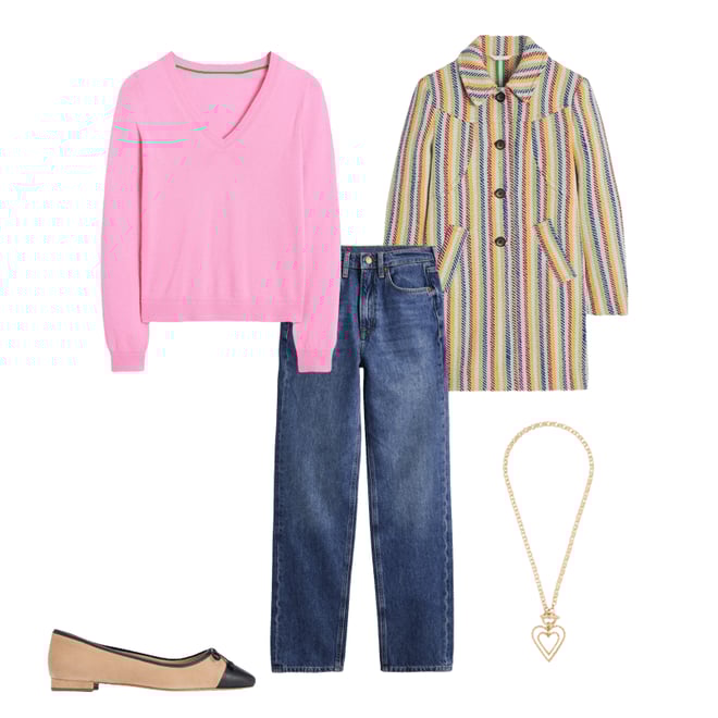 5th bundle featuring 4 items which compliment Lincoln Stripe Coat