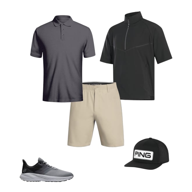 FootJoy Short Sleeve Zephyr Windshirt Golf Pullover Navy