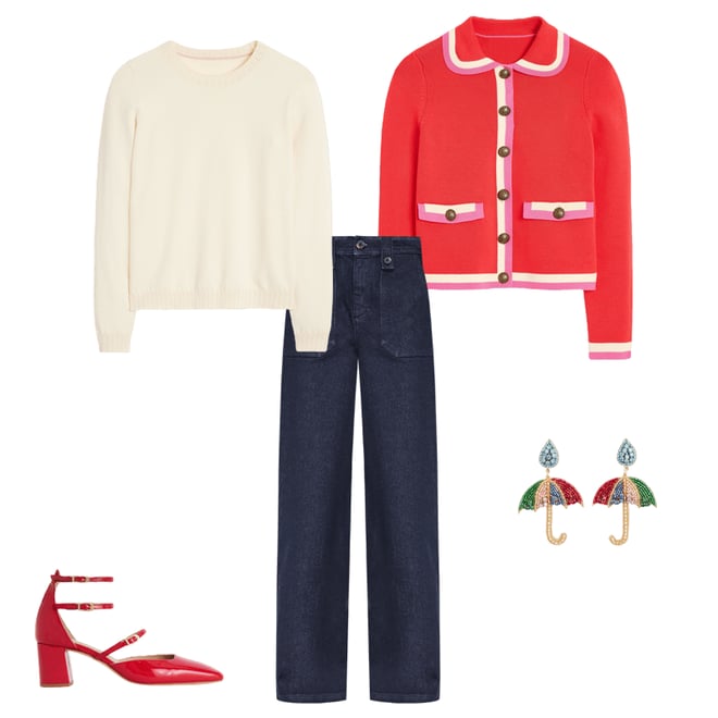 3rd bundle featuring 4 items which compliment Holly Collared Knitted Jacket-Strawberry Tart Red