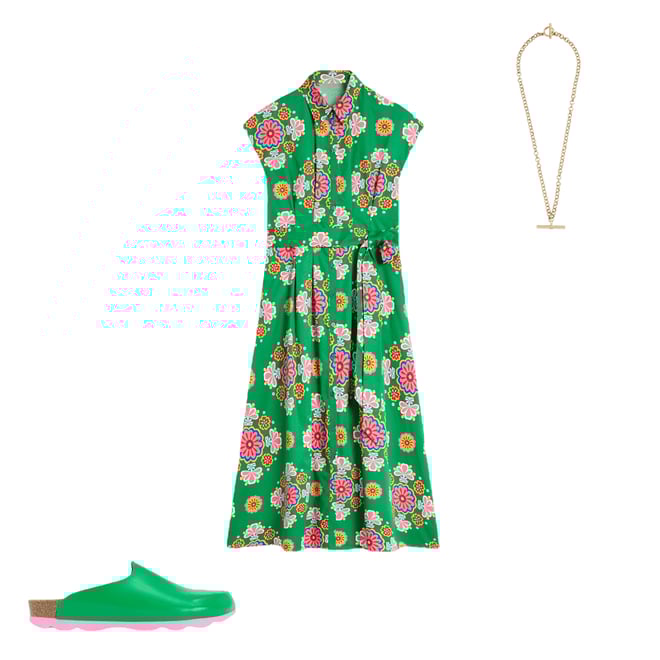 Dress Clearance Ditsy Blossom Midi Shirt Dress New Look V Neck