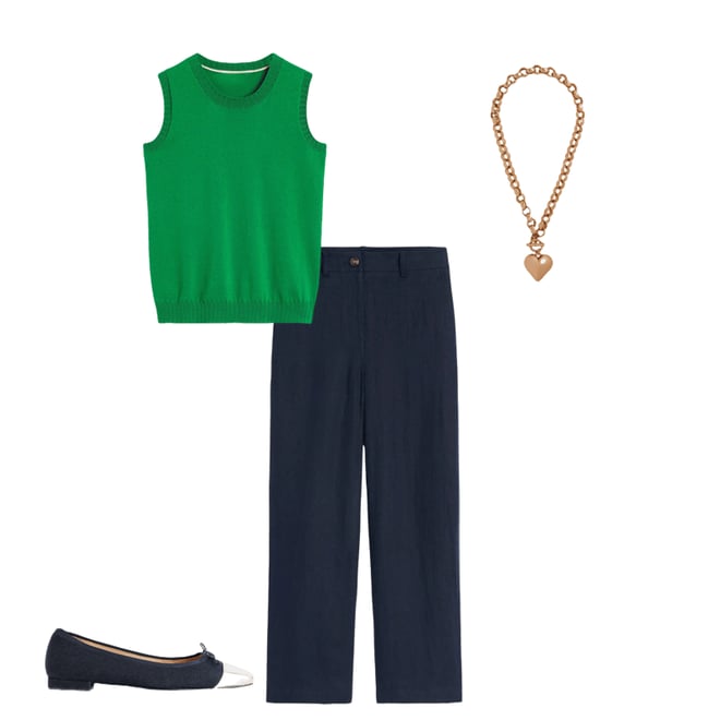 6th bundle featuring 3 items which compliment Emilia Cotton Crew Neck Tank-Rich Emerald