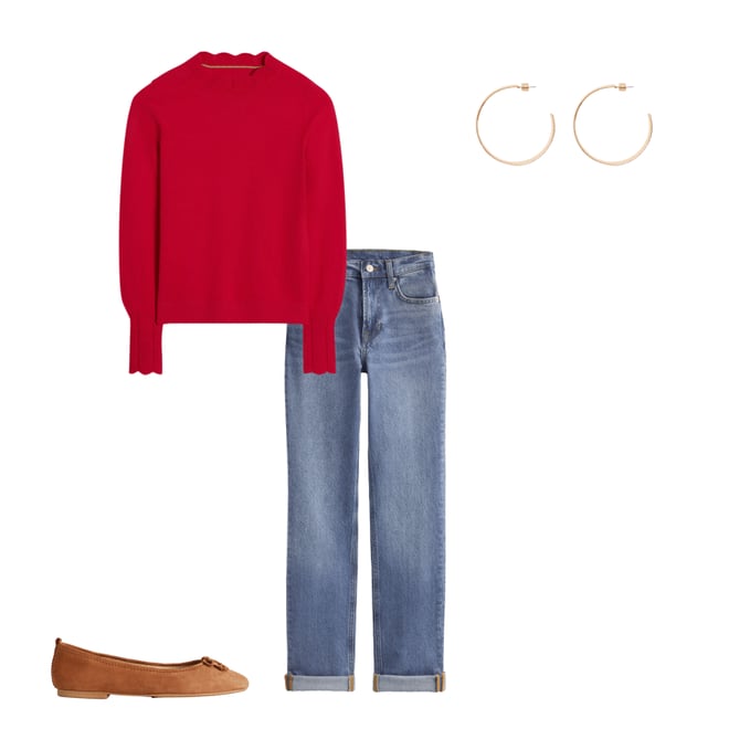 5th bundle featuring 3 items which compliment Imi Scalloped Sweater-Strawberry Tart  Red