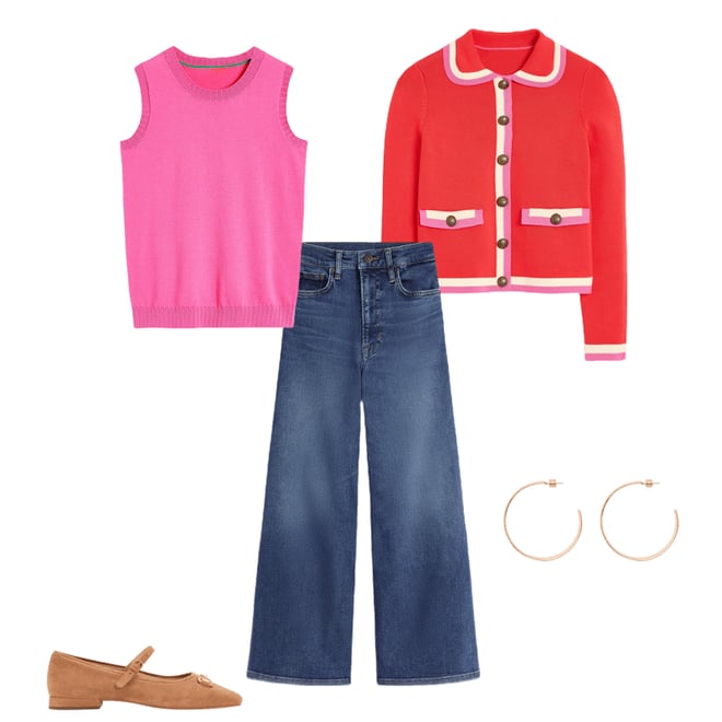 2nd bundle featuring 4 items which compliment Holly Collared Knitted Jacket-Strawberry Tart Red