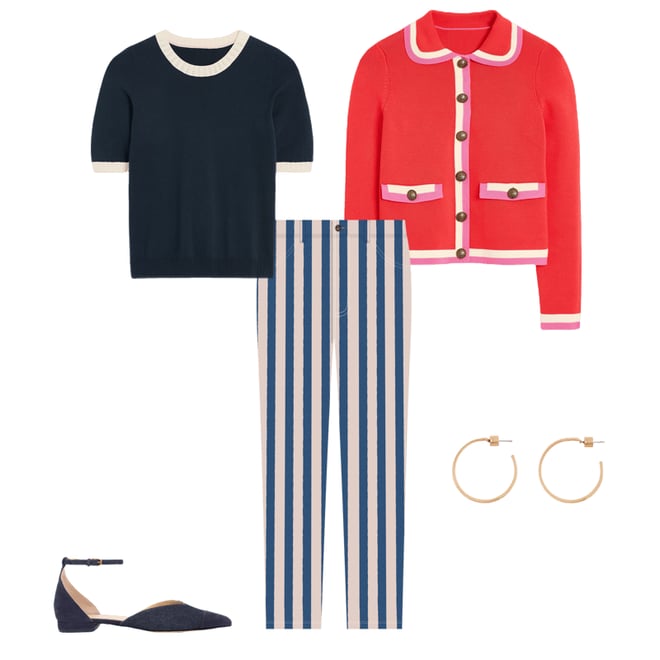 5th bundle featuring 4 items which compliment Holly Collared Knitted Jacket-Strawberry Tart Red
