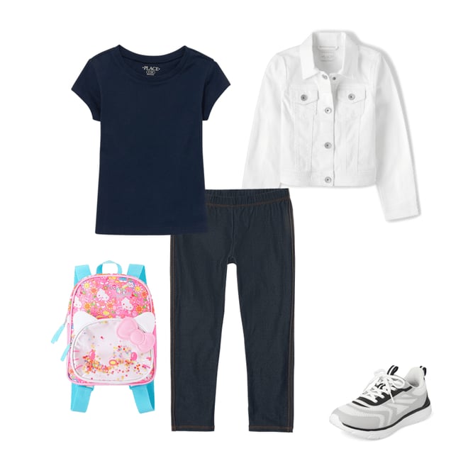 2nd bundle featuring 4 items which compliment Girls Regular Faux Denim Leggings