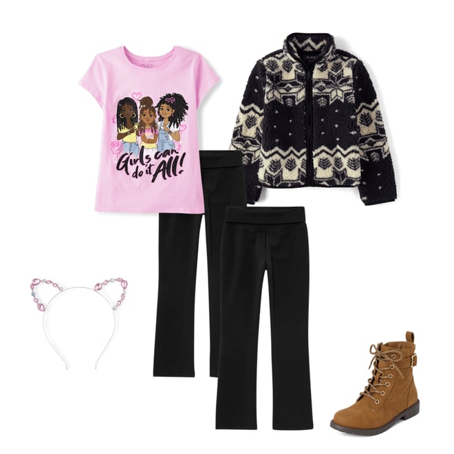 8th bundle featuring 4 items which compliment Girls Print Sherpa Zip Up Jacket