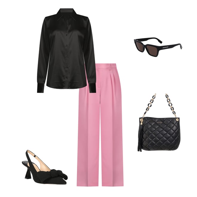 パンツ O BIANI Crepe ette pants Gianni Bini Hartley Crepe Pleated Straight Wide Leg
