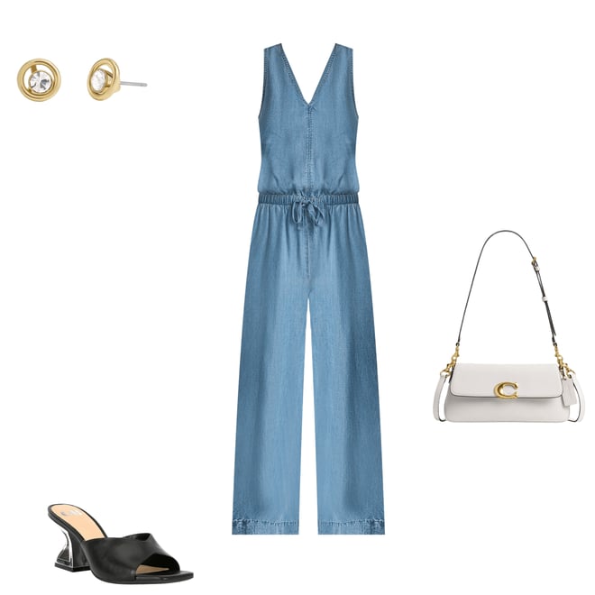Splendid Kali Chambray V-Neck Sleeveless Jumpsuit | Dillard's