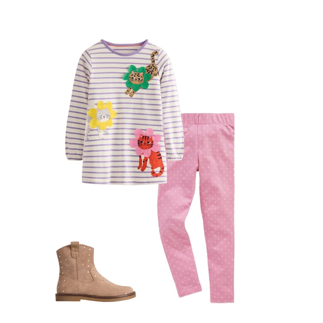 2nd bundle featuring 2 items which compliment Appliqué Jersey Tunic-Aster Purple / Ivory Cats